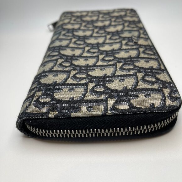 Dior Long Zipped Wallet Beige and Black Dior Oblique Jacquard - Preowned - Picture 4 of 13